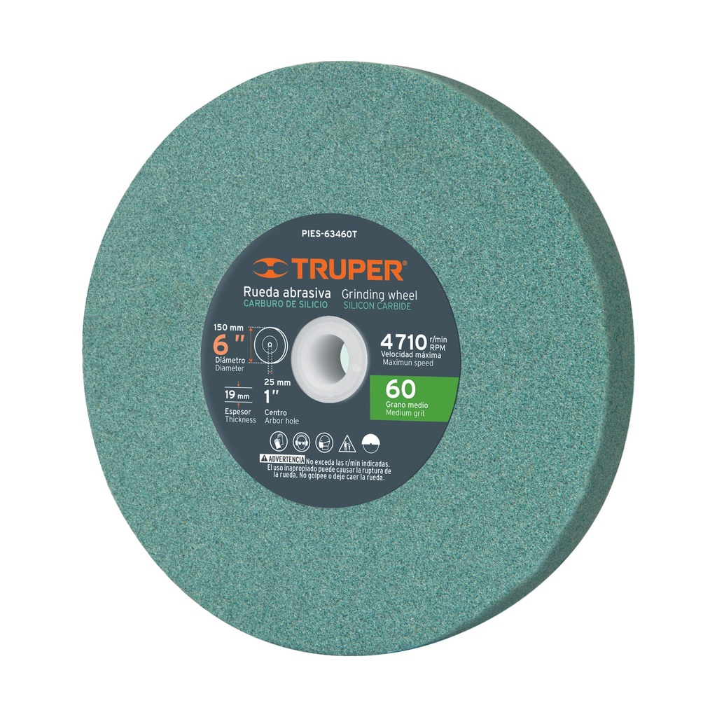 16405 / Piedra para esmeril 6 X 3/4', carburo de silicio, grano 60, Truper