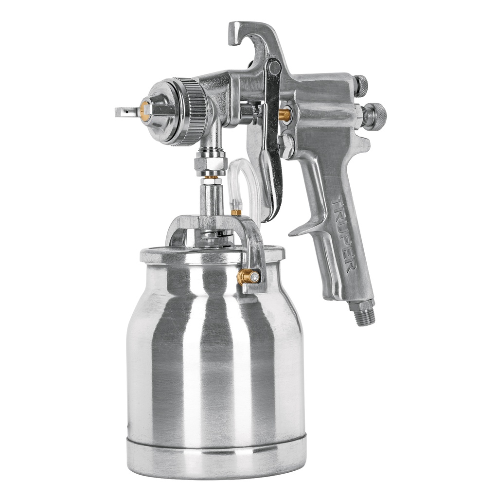 14087 / Pistola p/pintar succión HVHP vaso alum, 1.8mm, 2 vál Truper