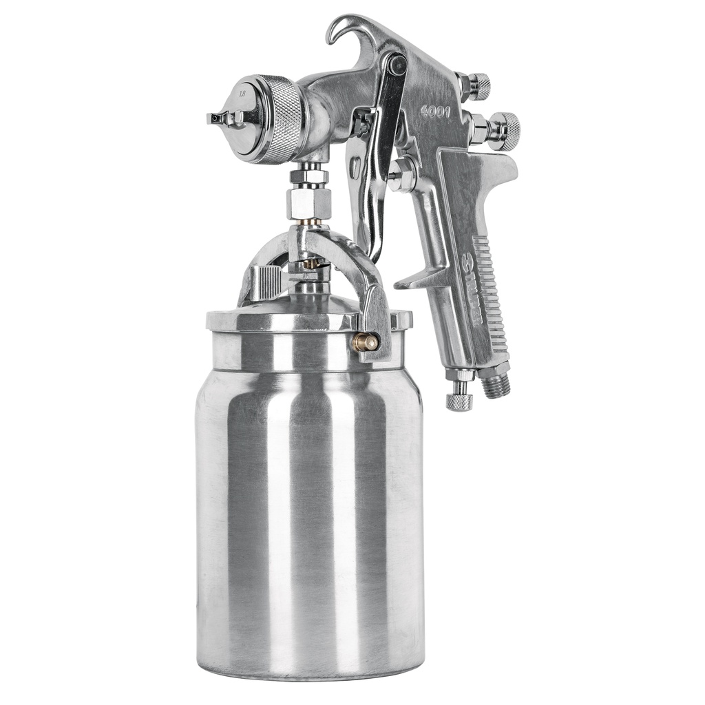 14085 / Pistola p/pintar succión HVHP vaso alum, 1.8mm, 3 vál Truper