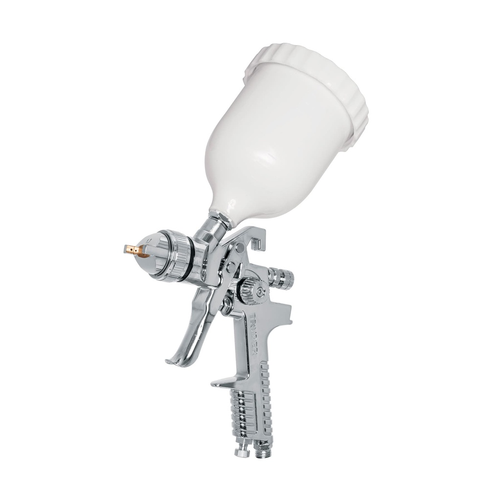 12129 / Pistola p/pintar gravedad HVLP vaso plástico, 1.7 mm, Truper