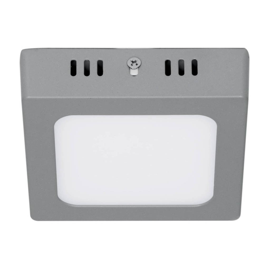 47446 / Luminario LED tipo plafón 6 W, cuadrado, luz de día, gris, Volteck