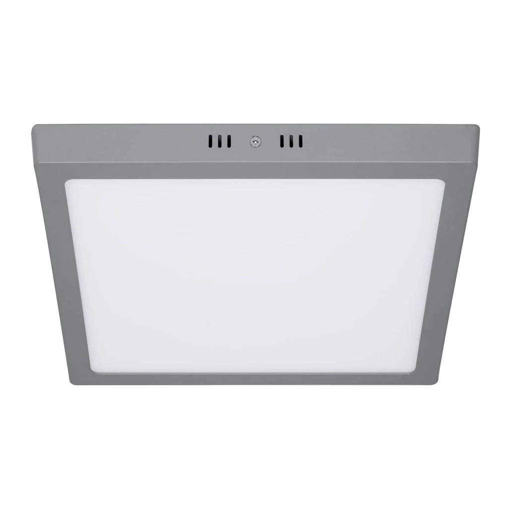 47449 / Luminario LED tipo plafón 24 W, cuadrado, luz de día, gris, Volteck