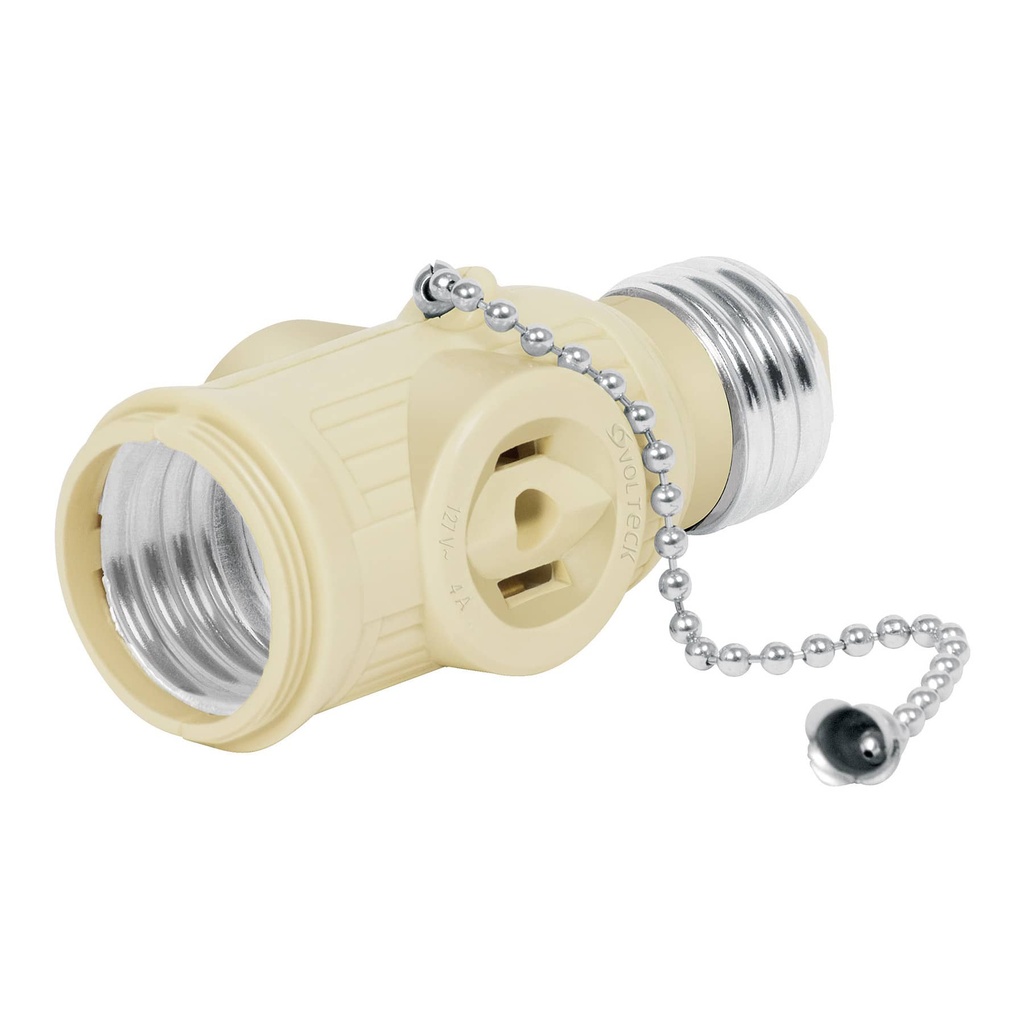 46515 / Portalámpara de baquelita, con interruptor de cadena,Volteck