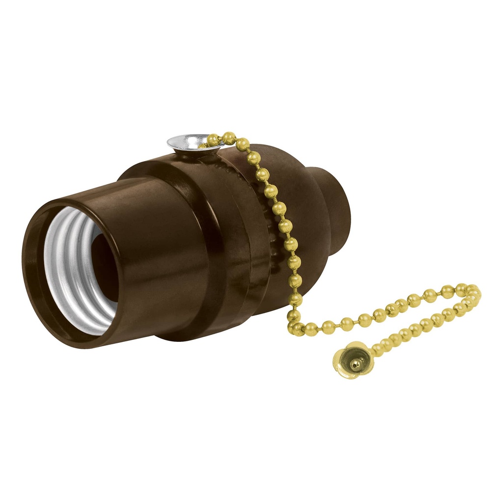 46533 / Portalámpara de baquelita, con interruptor de cadena,Volteck