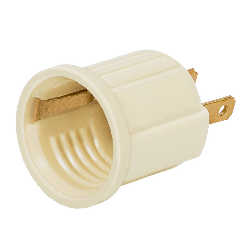 46525 / Portalámpara de baquelita, con adaptador, marfil, Volteck