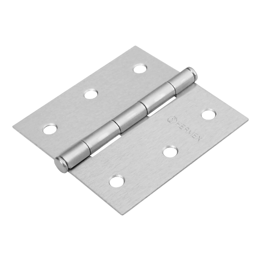 23687 / Bisagra cuadrada 3', cromo mate, cabeza plana, Basic, Hermex