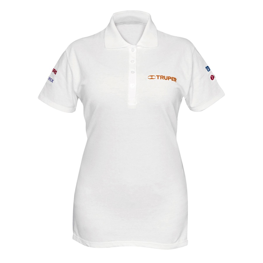60468 / Playera polo blanca, para dama, talla CH, Truper