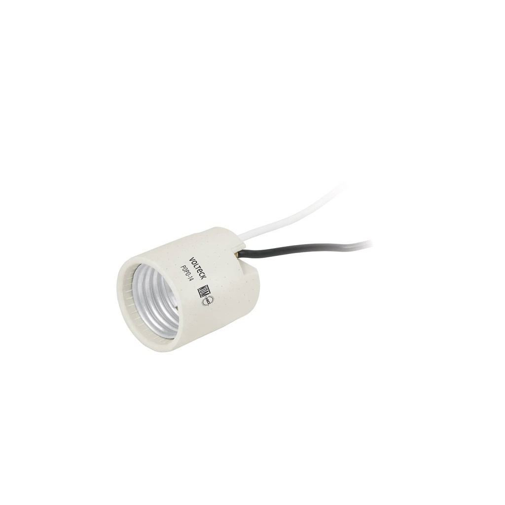 46528 / Portalámpara de porcelana, sencillo, Volteck