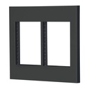 47999 / Placa 2 ventanas, 6 módulos, línea Española, color negro, Volteck