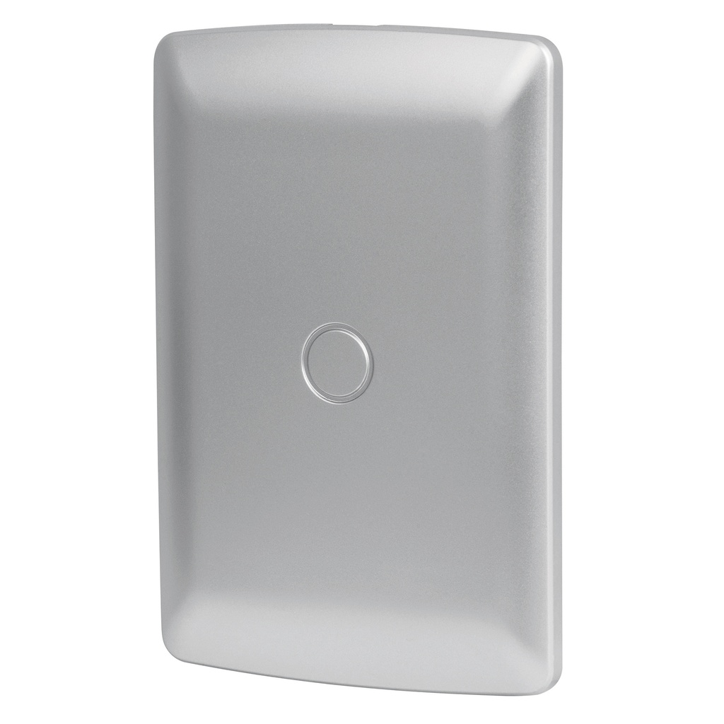 46396 / Placa de ABS ciega, línea italiana, color plata, Volteck