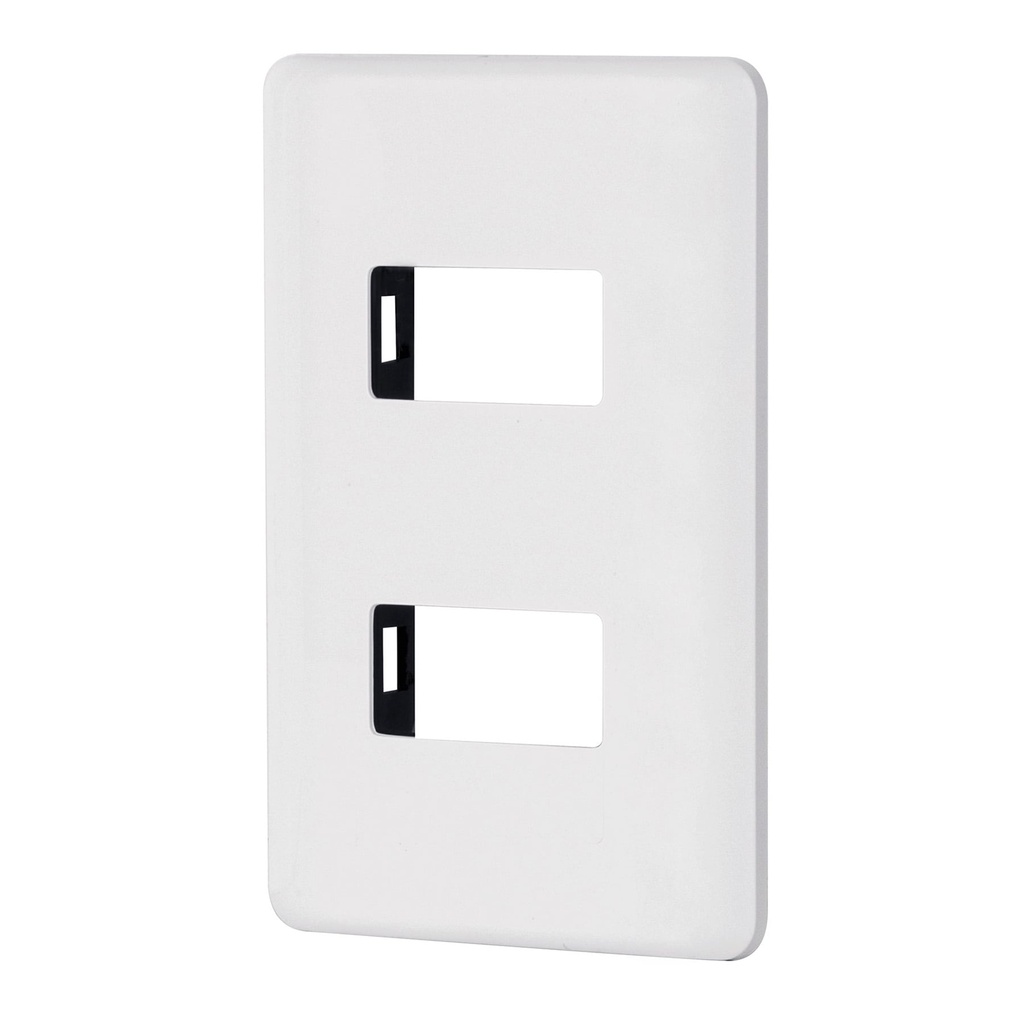 27223 / Placa 2 módulos de ABS, blanca, Volteck Basic