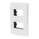 48304 / Placa 2 módulos de ABS, línea Oslo, color blanco, Volteck