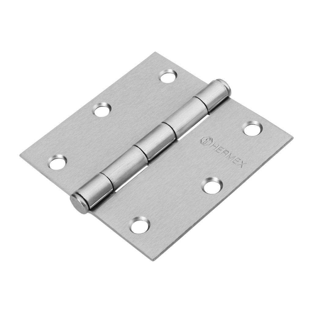 43262 / Bisagra cuadrada 3-1/2', cromo mate, cabeza plana, Hermex