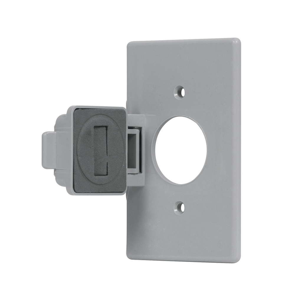 46411 / Placa contacto redondo, policarbonato,p/intemperie, Standard, Volteck