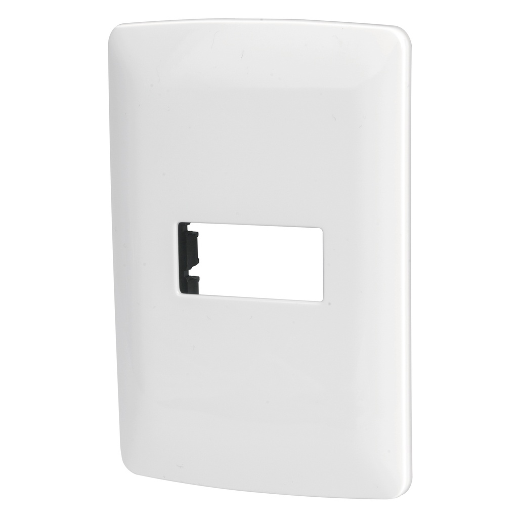 48134 / Placa 1 módulo de ABS, línea Italiana, color blanco, Volteck