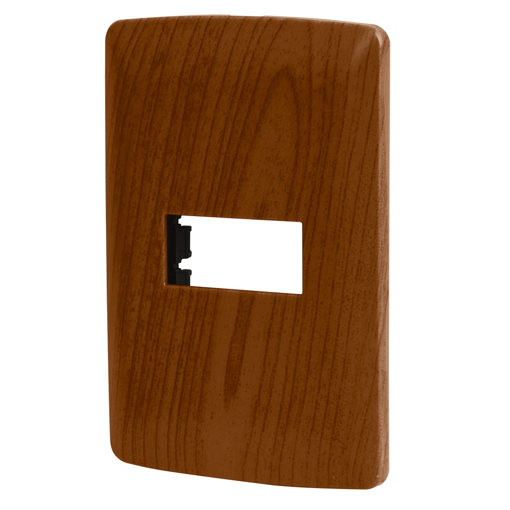 46392 / Placa 1 módulo de ABS, línea Italiana, acabado madera, Volteck