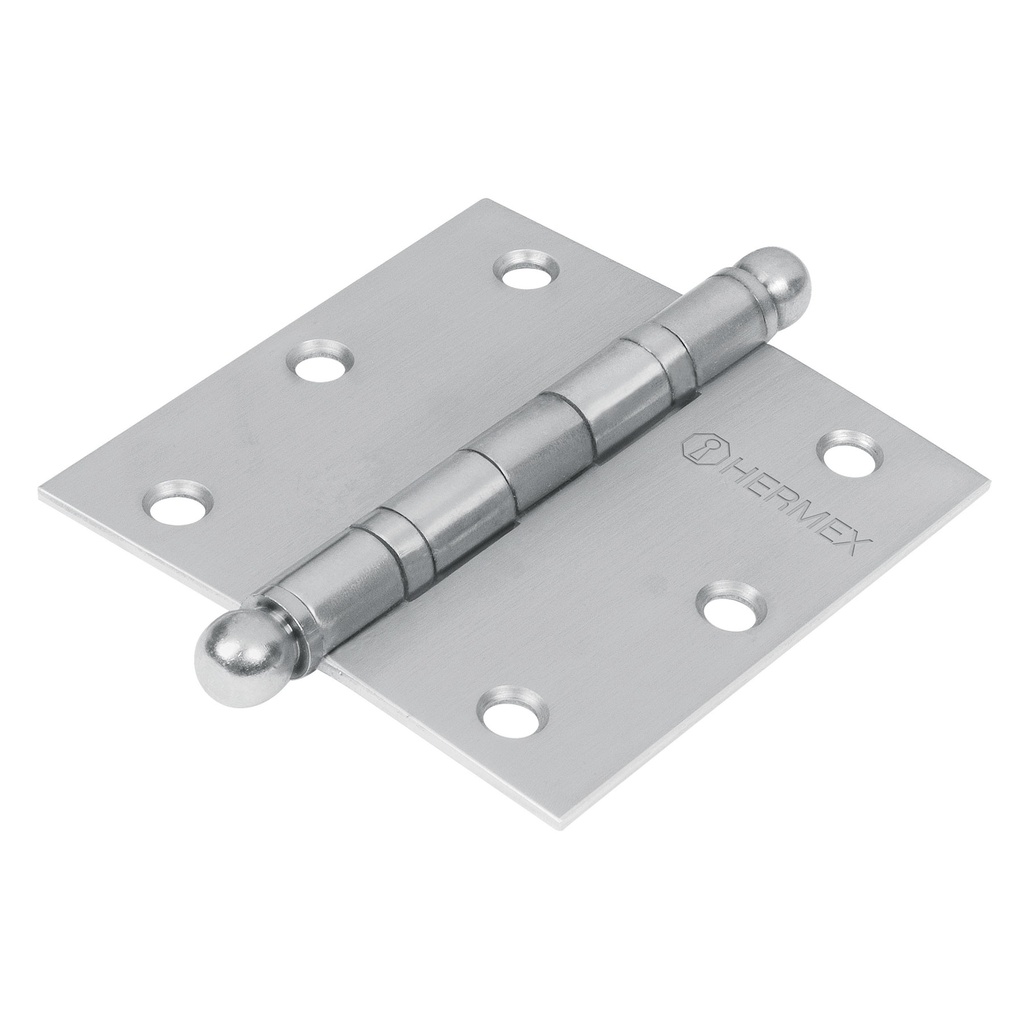 43223 / Bisagra cuadrada 3-1/2' acero inox, cabeza redonda, Hermex