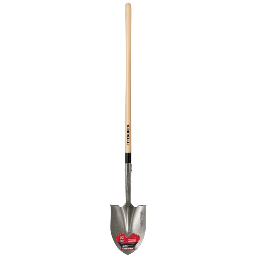 TruPro Round point rolled steps shovel, 48' wood handle, Truper