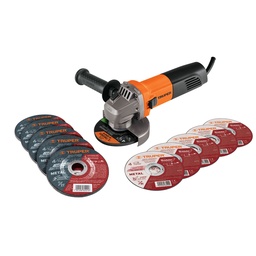 [101544] 101544 / Esmeriladora 4-1/2' 800 W, 5 discos de corte y 6 desbaste, Truper